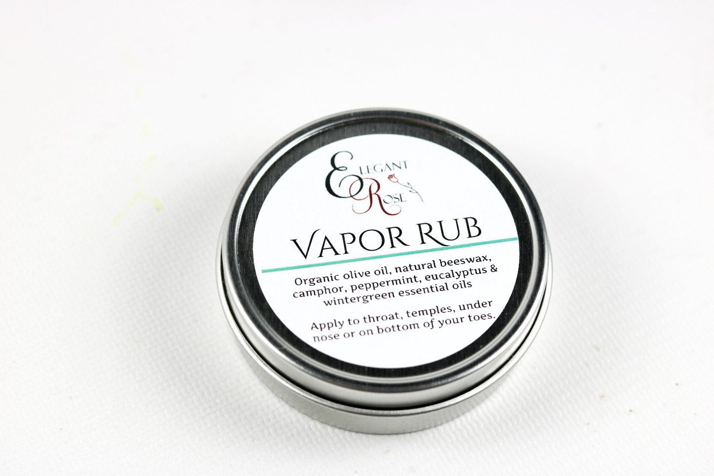 Our Natural Vapor Rub contains pure essential oils of eucalyptus, camphor, wintergreen & peppermint with organic olive oil and beeswax.