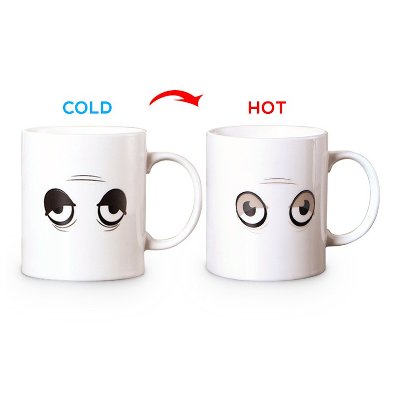 graphic changes when hot liquid is added.
