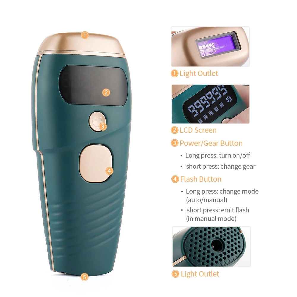 Five Adjustable optimal energy level according to the skin tolerance. Providing the gentle treatment painlessly and easily , without hurting