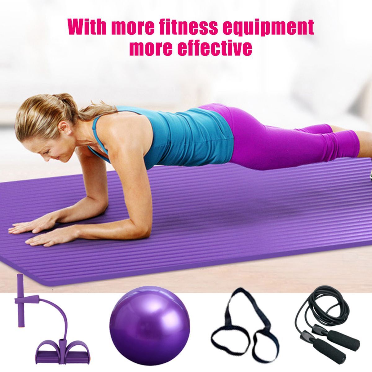 Whether you are having your home yoga session or a regular workout session at home, this deluxe 5-pcs set will have the gear you need