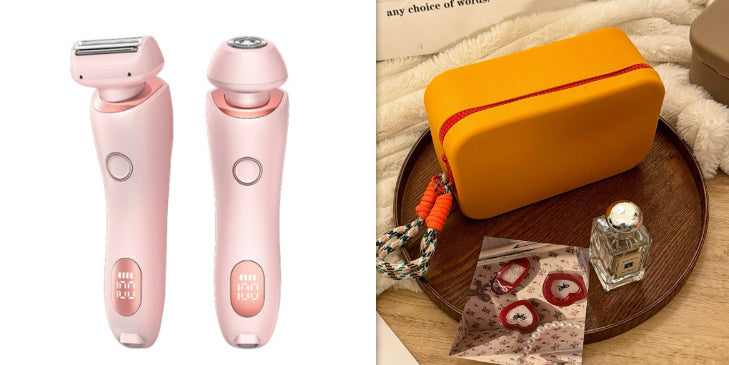 2 In 1 Hair Removal Epilator USB Rechargeable Trimmer Women Body Shaver & Hair Remover