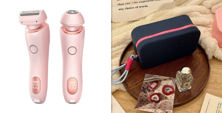 2 In 1 Hair Removal Epilator USB Rechargeable Trimmer Women Body Shaver & Hair Remover