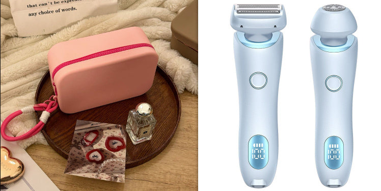 2 In 1 Hair Removal Epilator USB Rechargeable Trimmer Women Body Shaver & Hair Remover