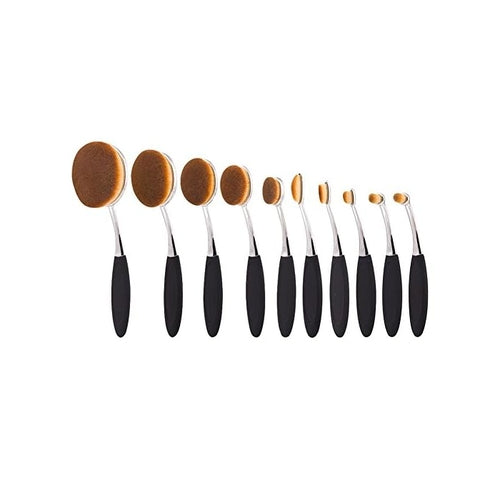 Beauty Experts Set of 10 Oval Beauty Brushes