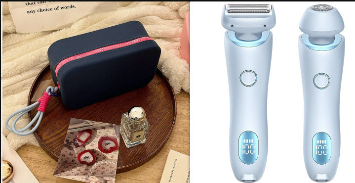 2 In 1 Hair Removal Epilator USB Rechargeable Trimmer Women Body Shaver & Hair Remover