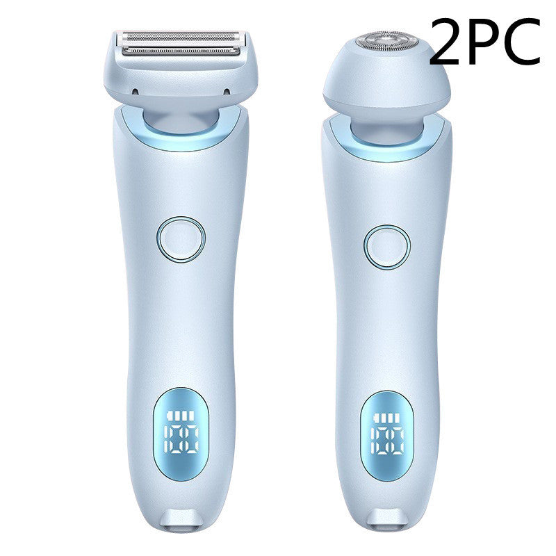 2 In 1 Hair Removal Epilator USB Rechargeable Trimmer Women Body Shaver & Hair Remover