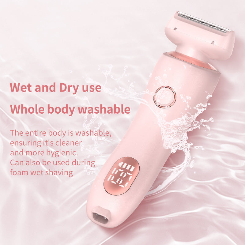 2 In 1 Hair Removal Epilator USB Rechargeable Trimmer Women Body Shaver & Hair Remover