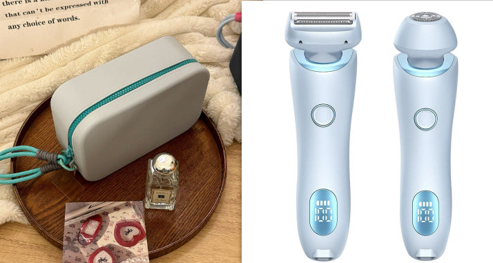 2 In 1 Hair Removal Epilator USB Rechargeable Trimmer Women Body Shaver & Hair Remover