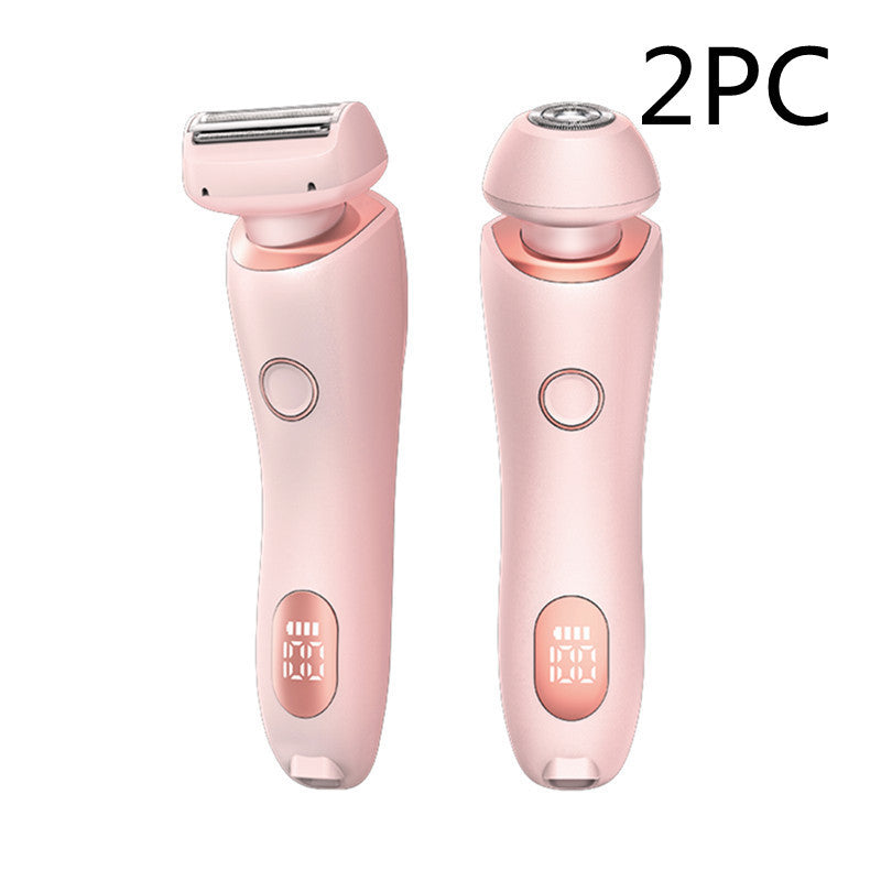 2 In 1 Hair Removal Epilator USB Rechargeable Trimmer Women Body Shaver & Hair Remover