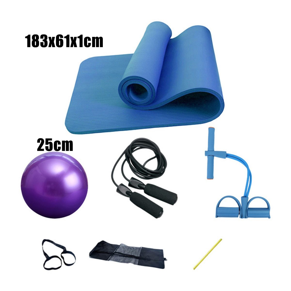 Whether you are having your home yoga session or a regular workout session at home, this deluxe 5-pcs set will have the gear you need